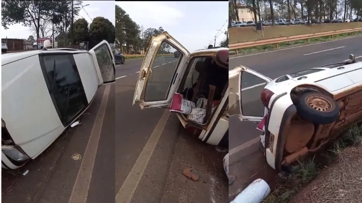 Vídeo mostra acidente na BR-376 em Apucarana; motorista fugiu