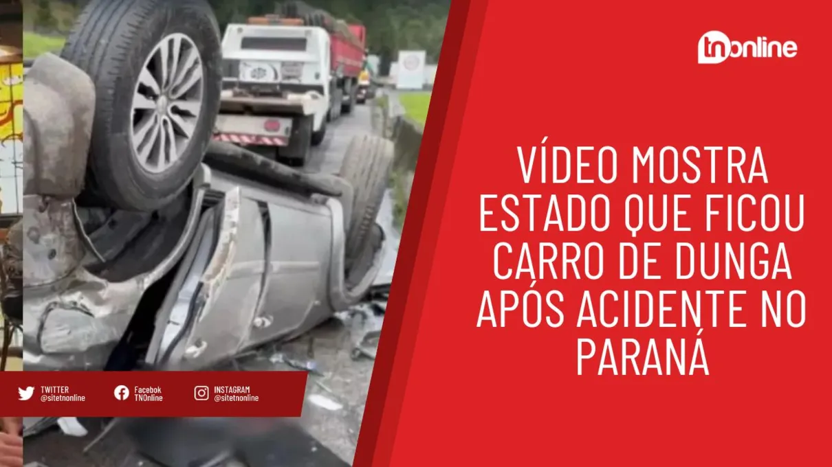 Vídeo mostra estado que ficou carro de Dunga após acidente no Paraná