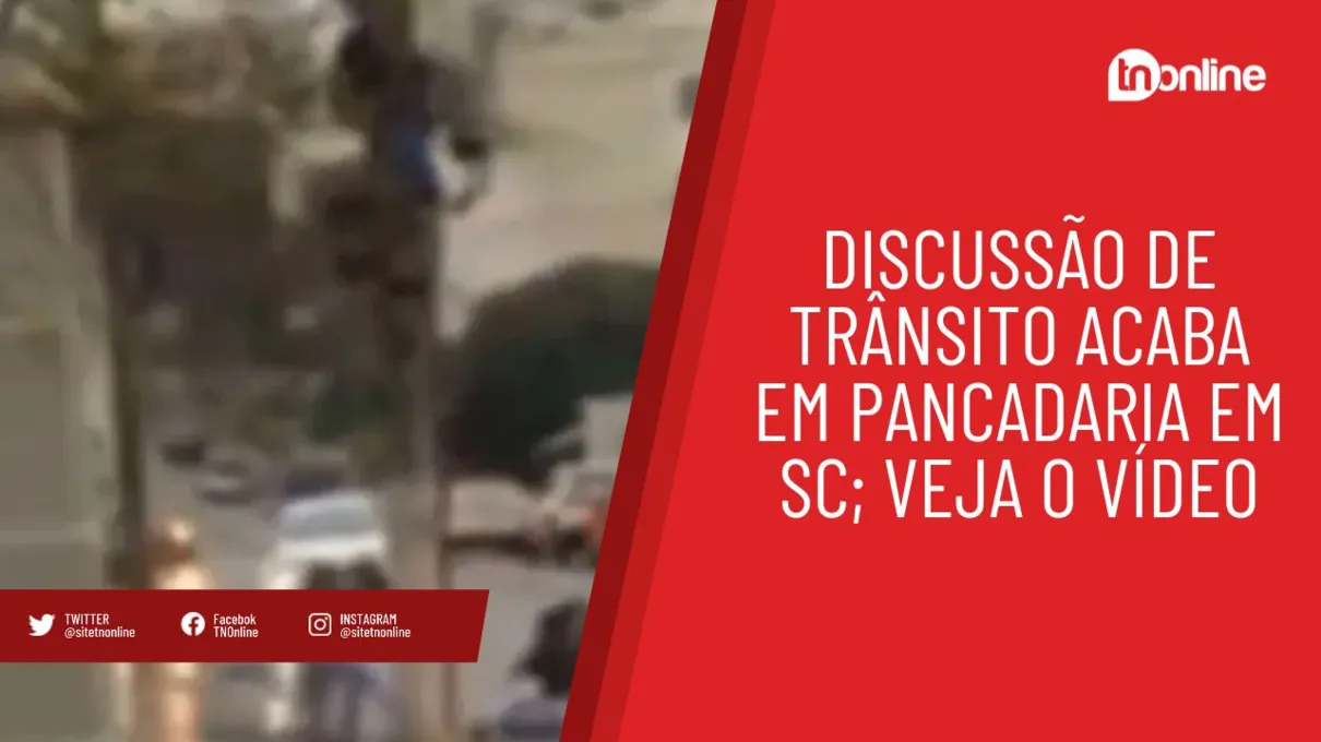 Vídeo mostra pancadaria após briga de trânsito em SC