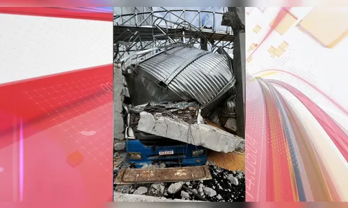 Caminhoneiro morre após silo de grãos desabar sobre cabine de caminhão