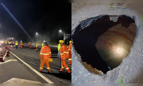 BR-277: buraco de sete metros causa prejuízos e transtorno no Paraná