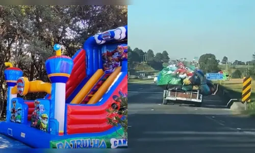 Casal aluga brinquedos e foge com infláveis avaliados em R$ 50 mil