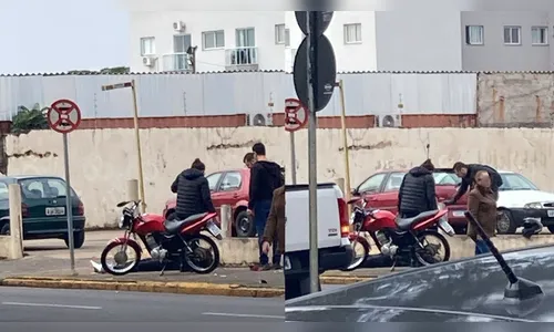 Motociclista fica ferido após acidente no centro de Apucarana