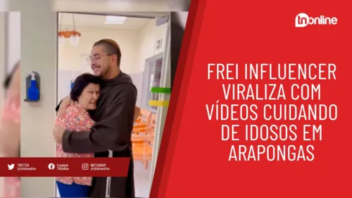 Frei influencer viraliza com vídeos cuidando de idosos em Arapongas