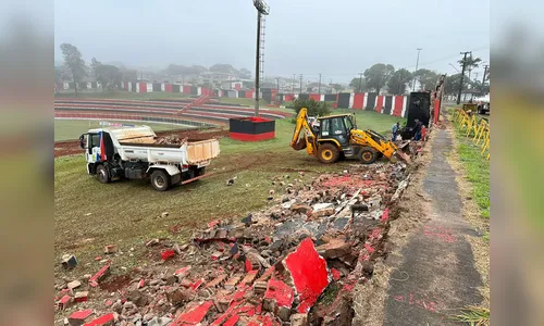 Reconstrução do muro do Estádio Olímpio Barreto vai demorar três meses