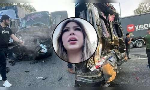 Melody e equipe sofrem acidente a caminho de show: 