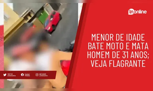 Menor de idade bate moto e mata homem de 31 anos; veja flagrante