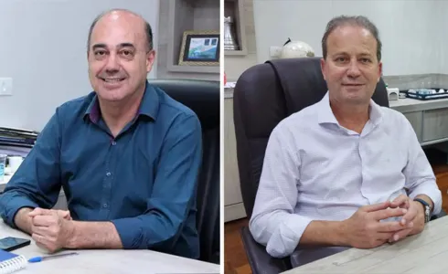 Miguel Amaral ex-prefeito e Carlos Gil atual prefeito