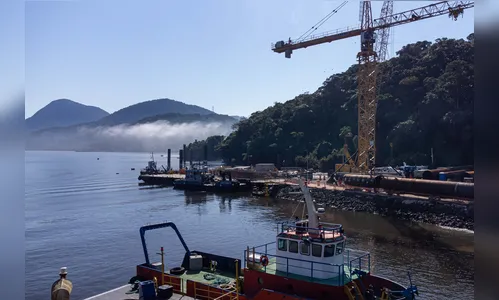 Trecho estaiado da  ponte de Guaratuba chega a 11% de conclusão
