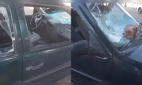 Veja como ficou o carro destruído por mulher em Bom Sucesso