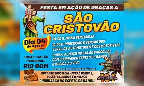Rio Bom faz festa em ação de graças a São Cristovão