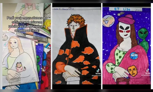 Alunos do PR viralizam com releituras de Mona Lisa; veja