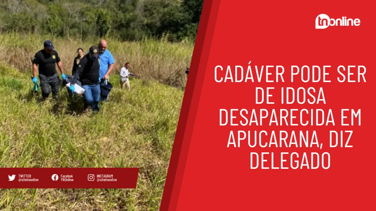 Cadáver pode ser de idosa desaparecida em Apucarana, diz delegado