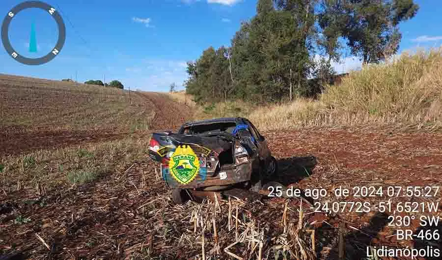 Capotamento ocorreu no inicio da manhã em Lidianópolis