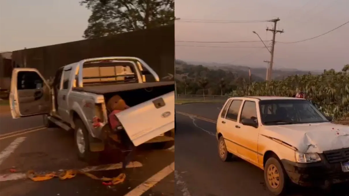 Trem atinge caminhonete em Apucarana na manhã desta quinta (01)