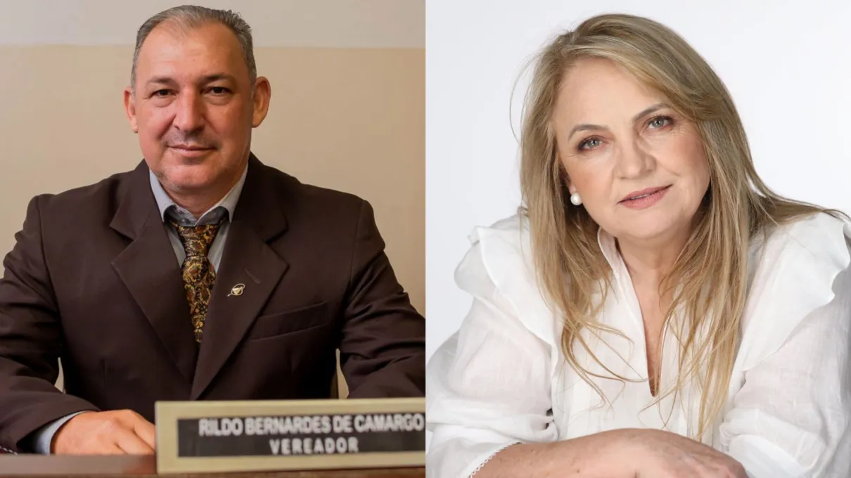 Vereador Rildo da Padaria e prefeita Maria Regina Magri