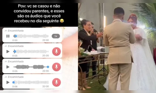 Noiva expõe áudios de parentes revoltados após casar sem convidá-los