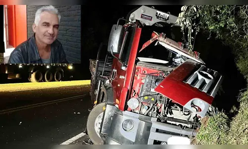 Motorista de 58 anos morre em batida envolvendo caminhões na PR-182
