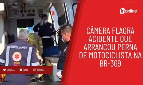 Câmera flagra acidente que arrancou perna de motociclista na BR-369