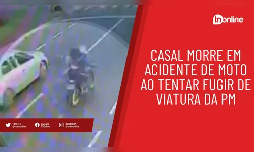 Casal morre em acidente de moto ao tentar fugir de viatura da PM