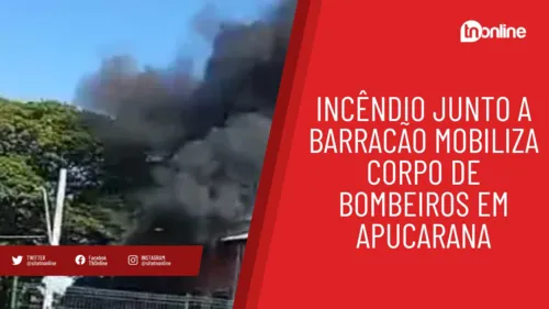 Incêndio junto a barracão mobiliza Corpo de Bombeiros em Apucarana