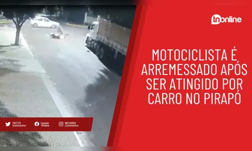Motociclista é arremessado após ser atingido por carro no Pirapó