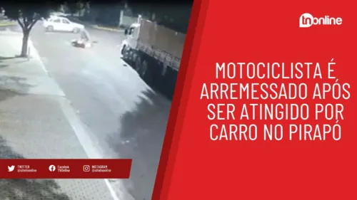Motociclista é arremessado após ser atingido por carro no Pirapó