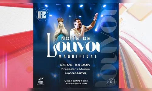 Noite de Louvor acontece nesta quarta (14) no Cine Teatro Fênix
