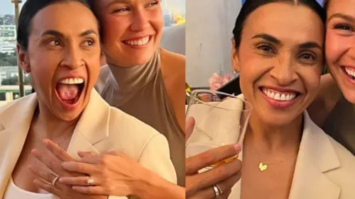 Nos stories do Instagram, Marta compartilhou cliques de amigos durante o evento de comemoração