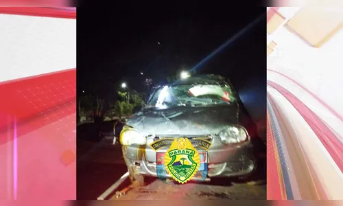 Capotamento entre Lunardelli e Jardim Alegre deixa motorista ferido