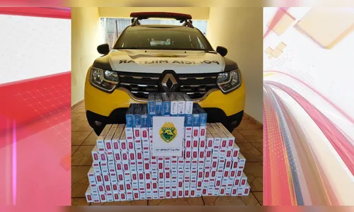 PM apreende quase 150 pacotes de cigarros contrabandeados em São Pedro