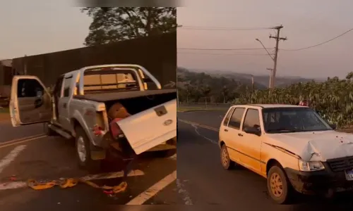 Trem atinge caminhonete em Apucarana na manhã desta quinta (01)