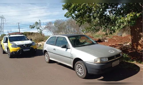 Veículo Gol furtado em Apucarana é recuperado pela PM