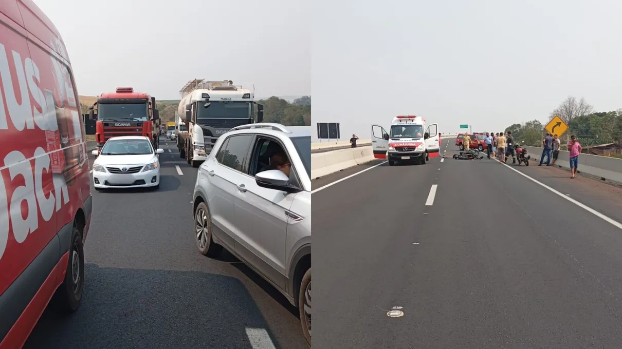 Motociclista bateu na traseira de uma carreta, na BR-376