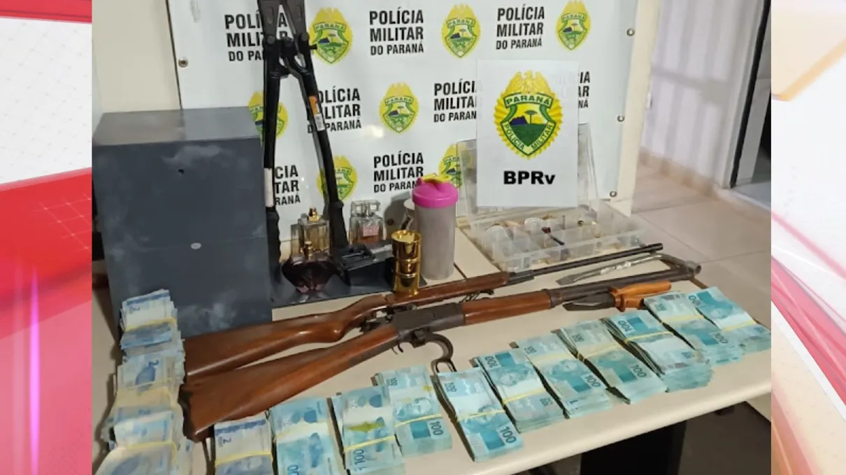 Objetos recuperados pela polícia rodoviária estadual