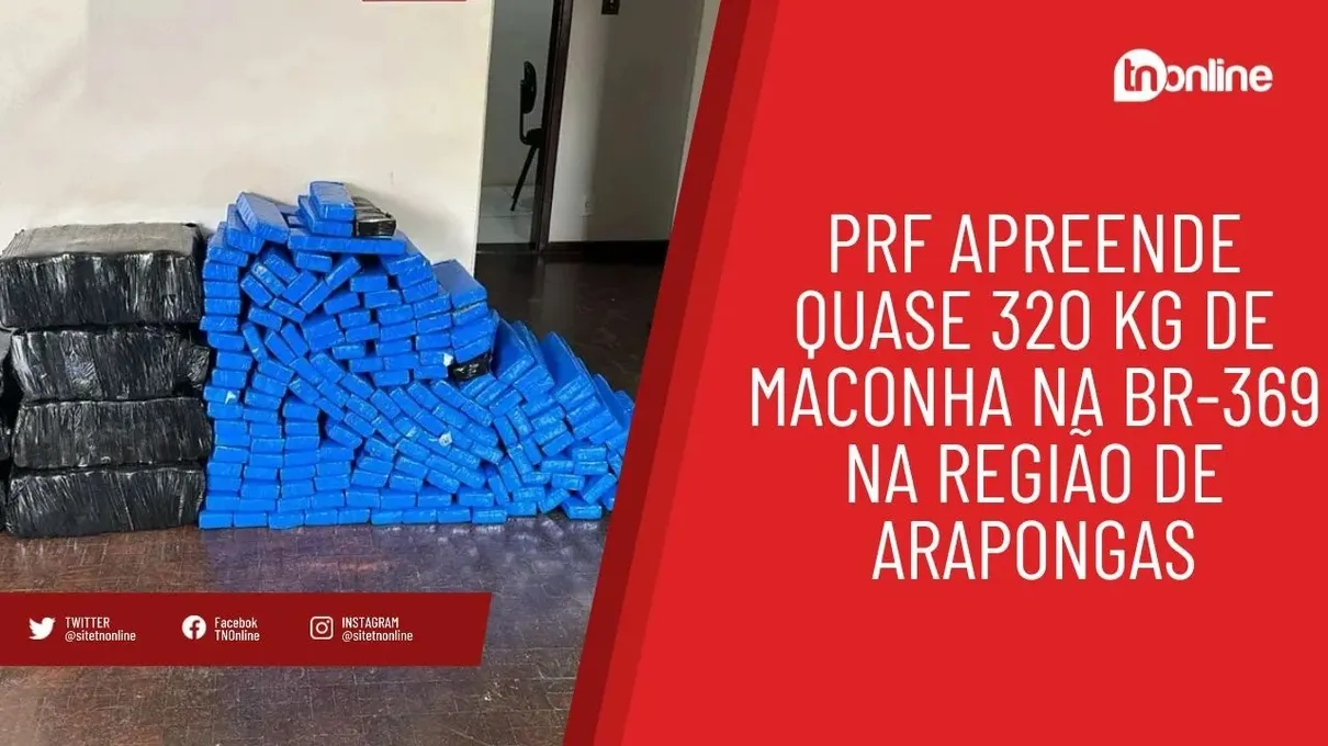 PRF apreende quase 320 kg de maconha na BR-369 na região de Arapongas