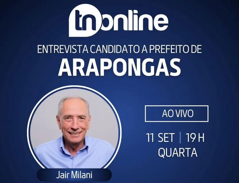 Veja ao vivo: TNOnline entrevista candidato a prefeito Jair Milani