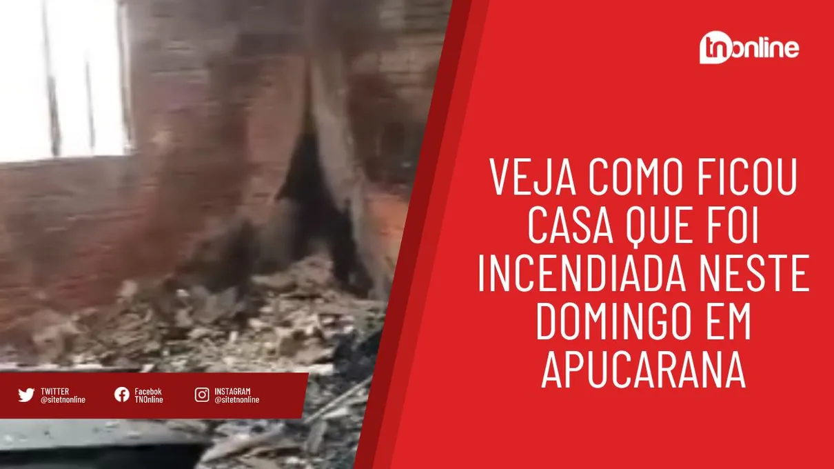 Vídeo mostra como ficou casa incendiada em Apucarana