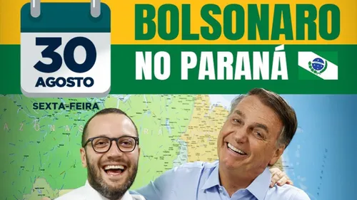 Bolsonaro vai participar de uma carreata em apoio ao candidato a prefeito Jair Milani (PL)