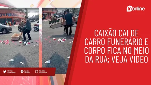 Caixão cai de carro funerário e corpo fica no meio da rua