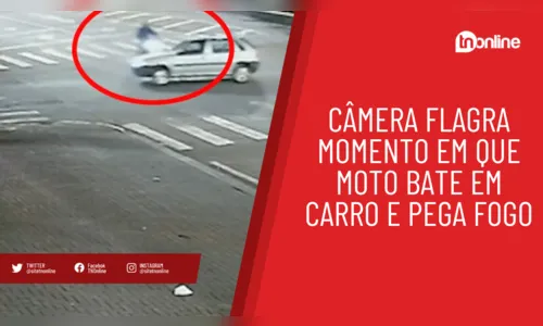Câmera flagra acidente que fez moto pegar fogo em Apucarana