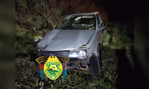 Idoso de 77 anos fica ferido após acidente com Fiat Strada na PR-170