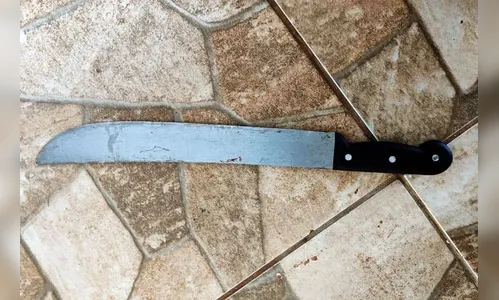 Jovem em surto com facão assusta família; PM foi acionada