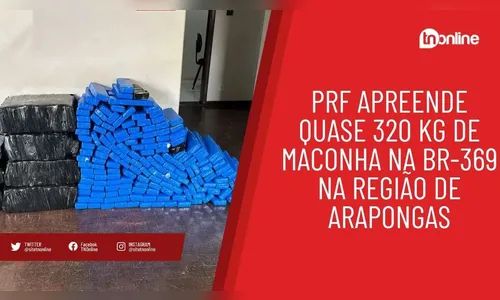 PRF apreende quase 320 kg de maconha na BR-369 na região de Arapongas