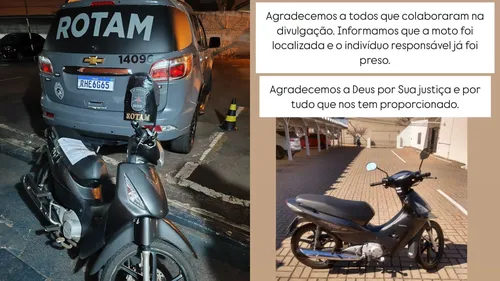 Rotam recuperou a moto na noite desta quinta-feira (5)