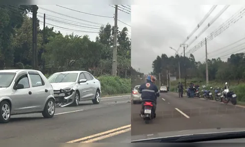 Acidente entre Ônix e moto deixa motociclista ferido em Apucarana