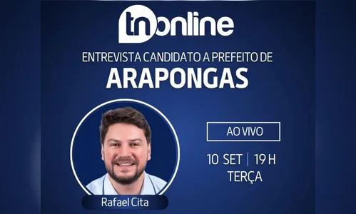 Veja ao vivo: TNOnline entrevista candidato a prefeito Rafael Cita