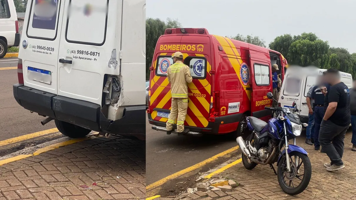 Motociclista fica ferido após colisão traseira em Apucarana