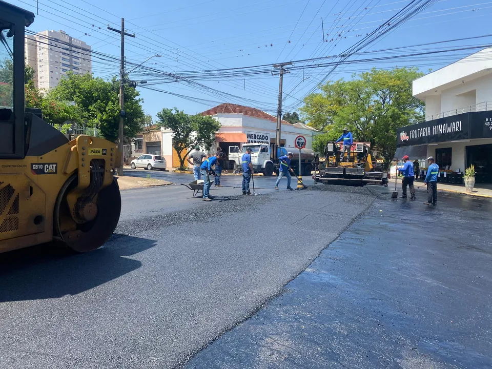 Trecho da Rua Guarapuava que recebeu recape em Apucarana