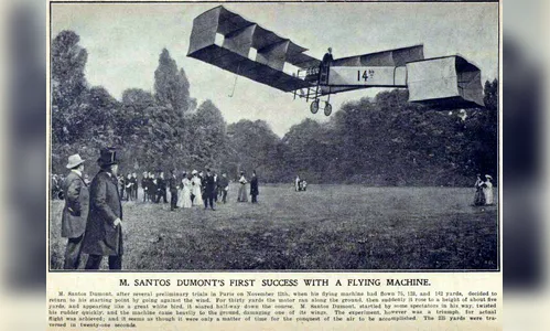 Há 118 anos, Santos Dumont voava pela primeira vez com o 14-Bis